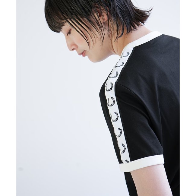 Fred Perry ringer tape T SHIRT KAOS wanita women G4620/184