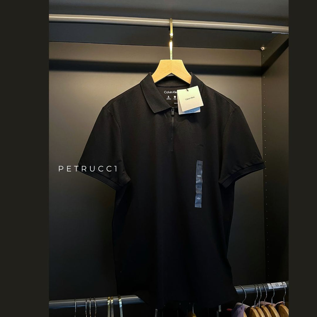 CALVIN KLEIN Tech Pique Zip Polo Shirt