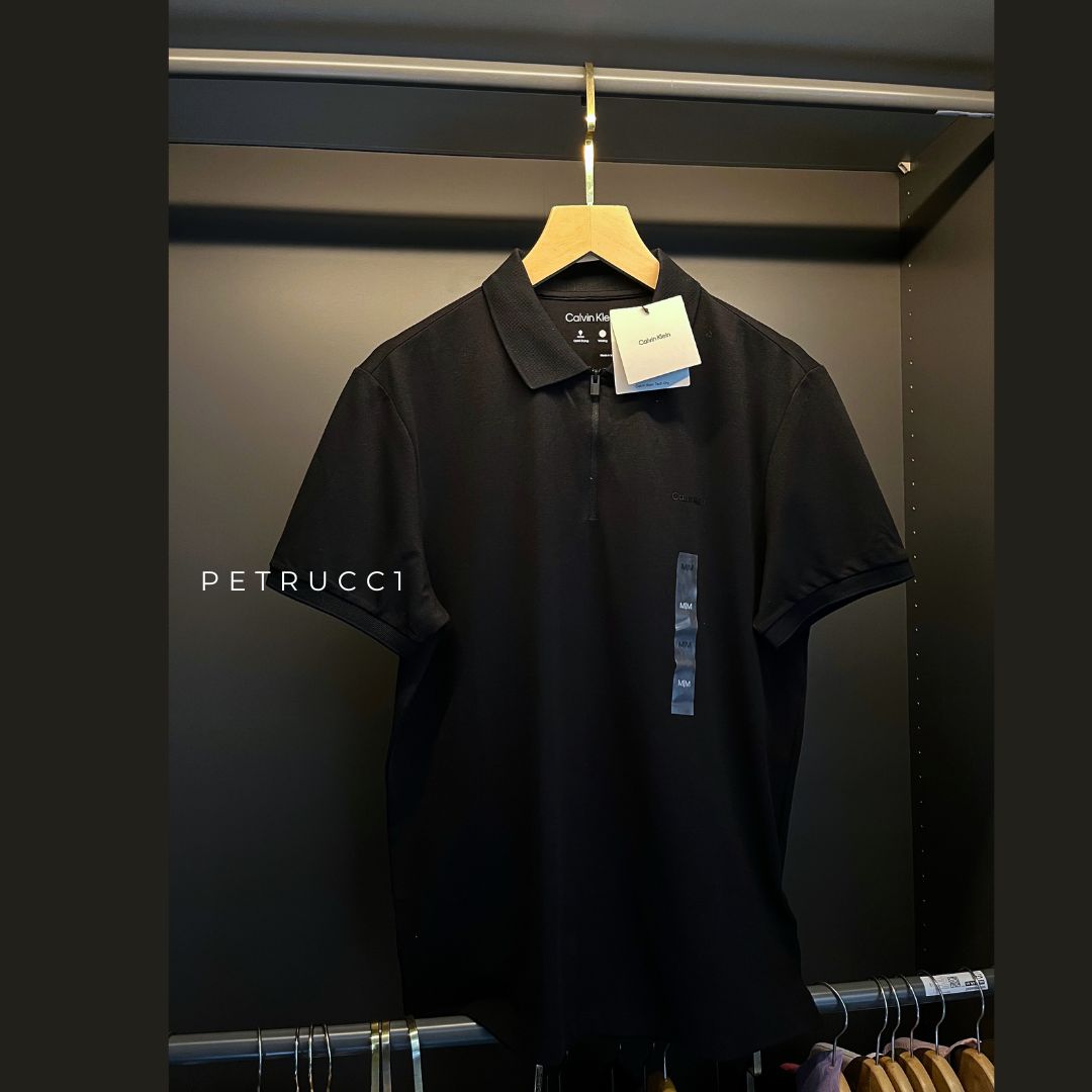 CALVIN KLEIN Tech Pique Zip Polo Shirt