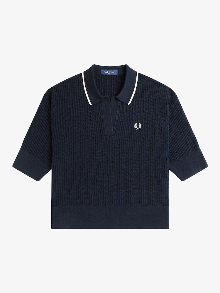 Fred Perry Women OPEN-COLLAR MESH KNIT SHIRT K9114/608