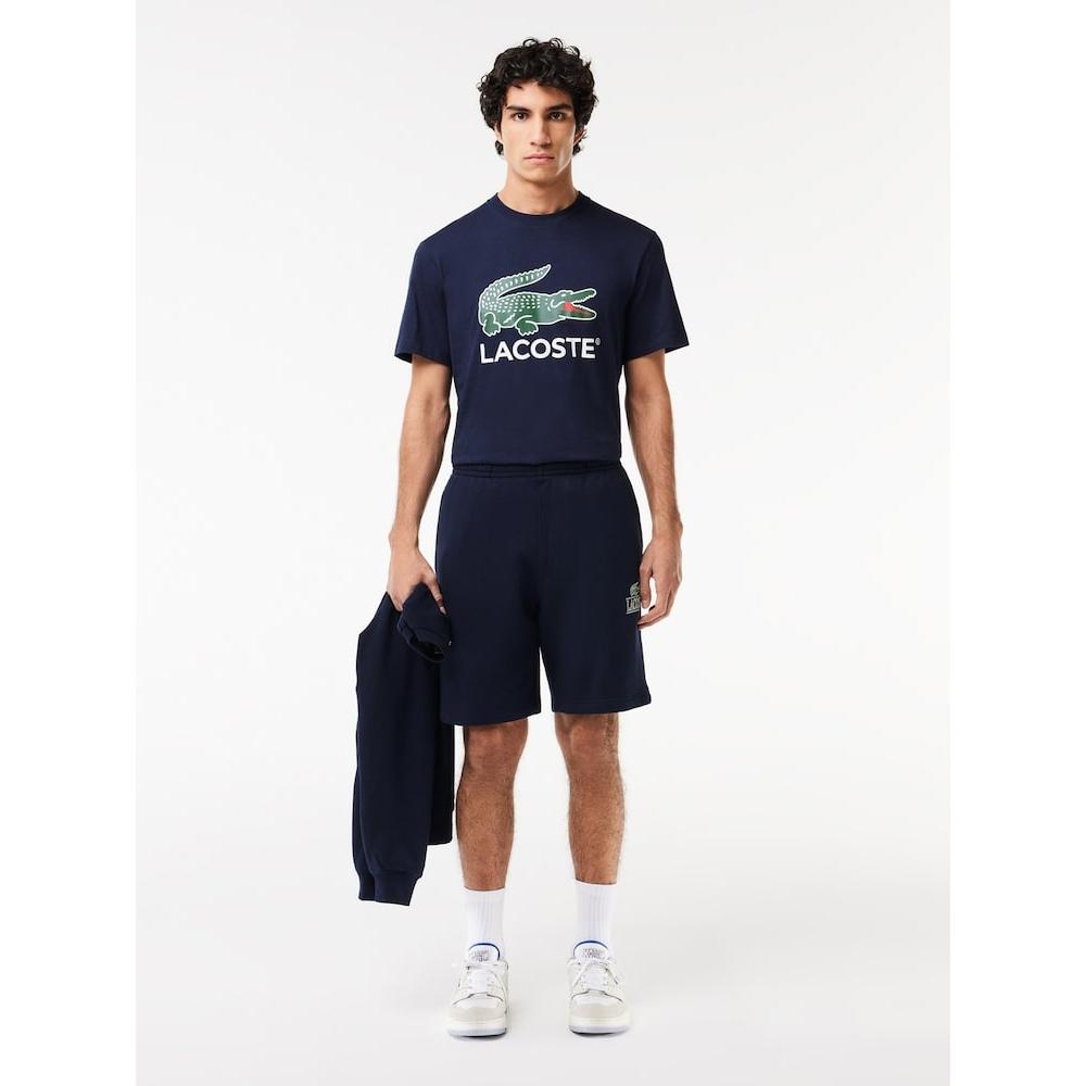 LACOSTE Signature Print Cotton Jersey T Shirt  TH6396