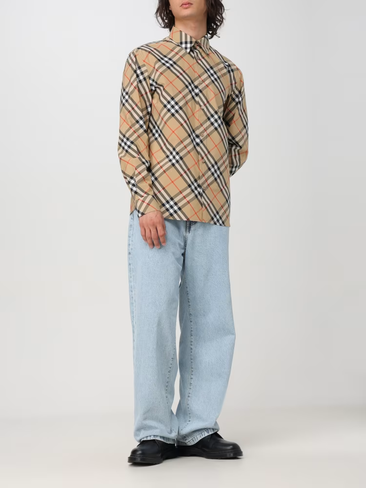 BURBERRY Beige Plaid Shirt 8087634