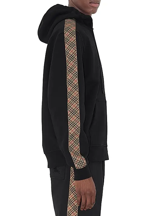 BURBERRY Check Trim Cotton Zip Hoodie 8110790
