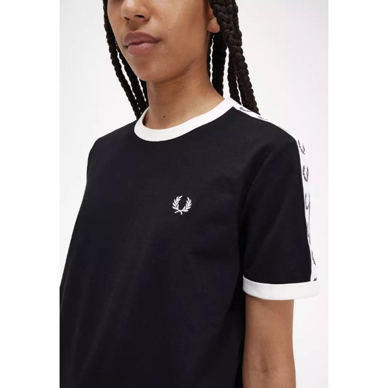 Fred Perry ringer tape T SHIRT KAOS wanita women G4620/184