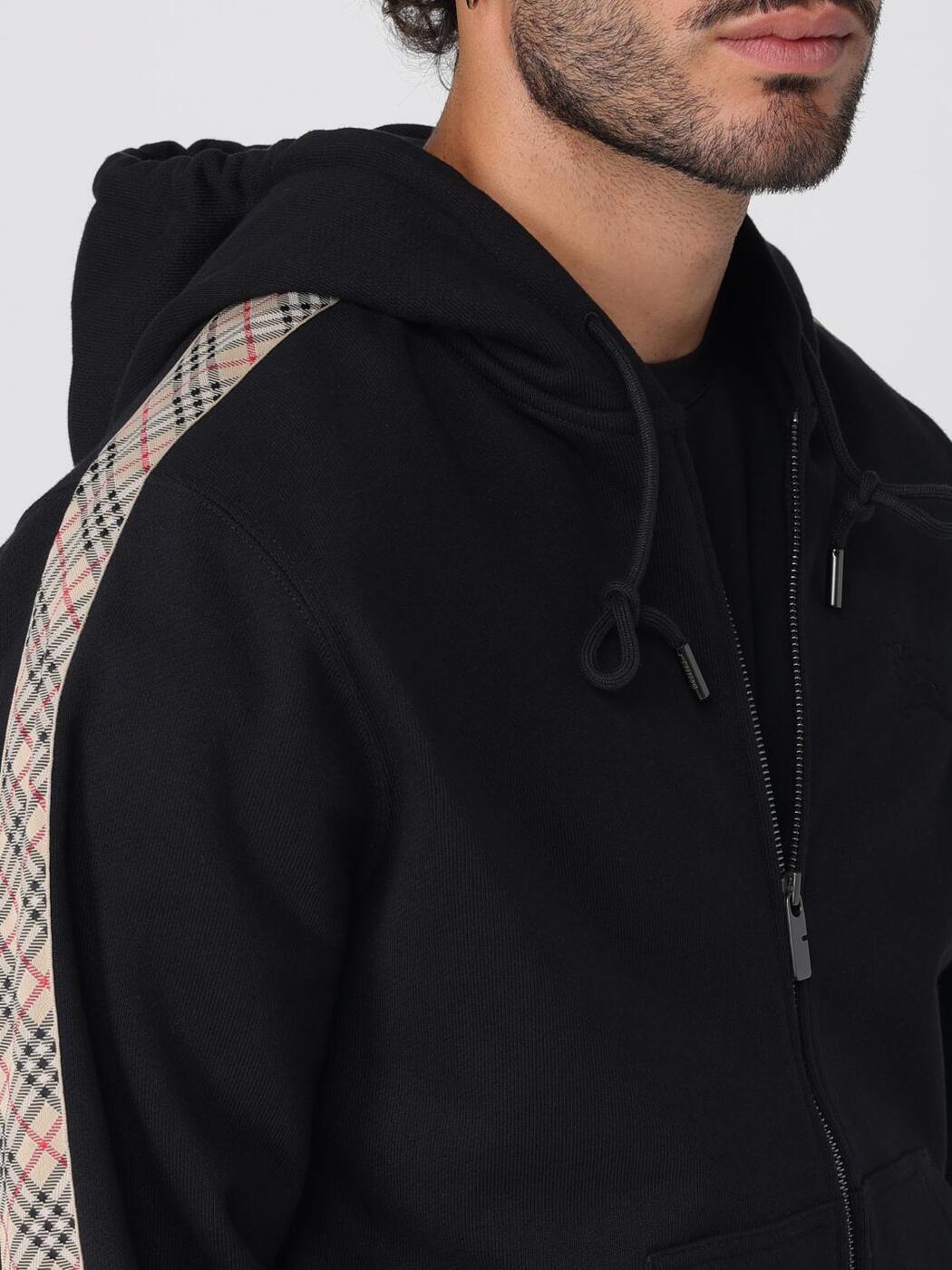 BURBERRY Check Trim Cotton Zip Hoodie 8110790