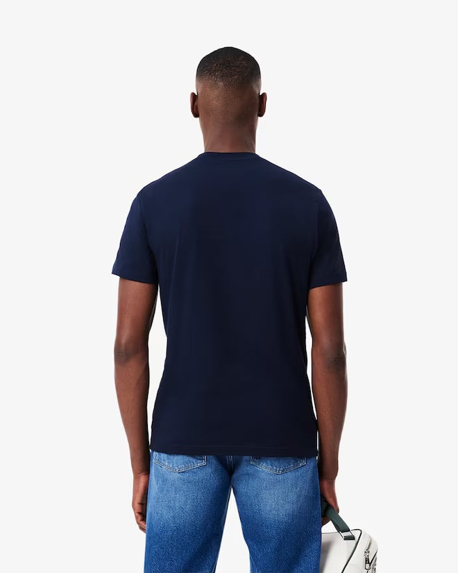 LACOSTE Signature Print Cotton Jersey T Shirt  TH6396