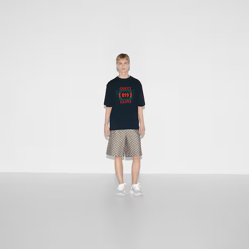 GUCCI Printed Cotton Jersey T Shirt ‎784361 XJGKA 4735