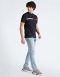 TOMMY HILFIGER Embroidered Flag Stripe Logo T Shirt  7849807R