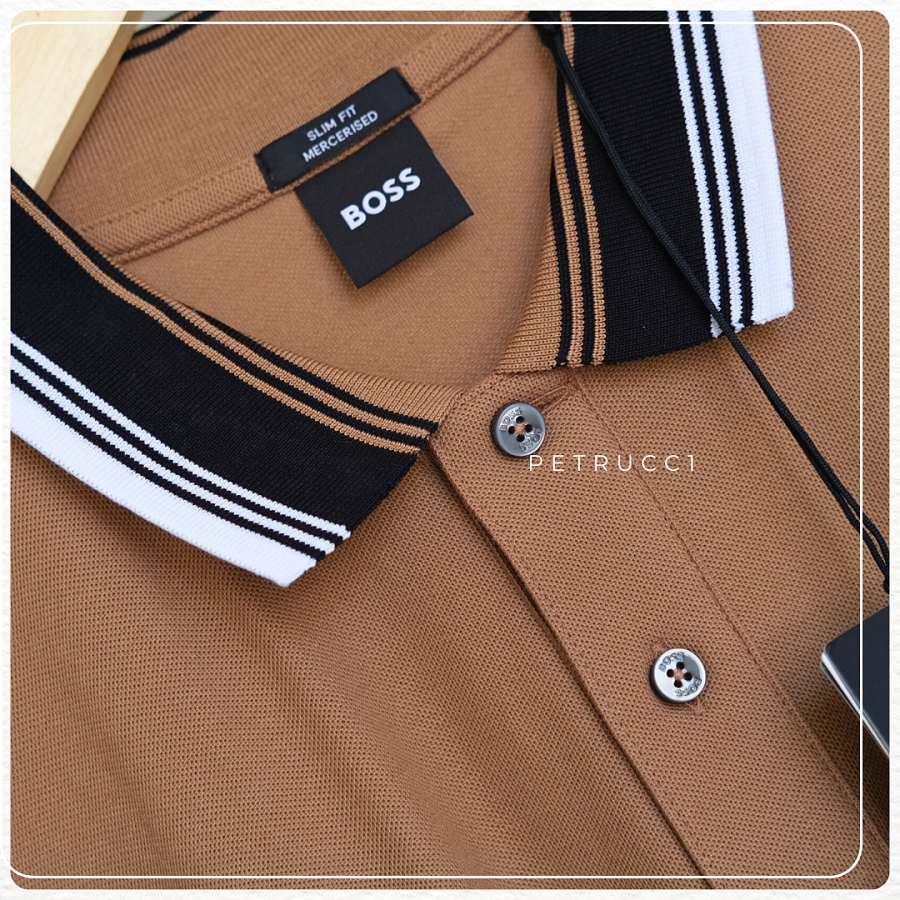 BOSS POLO SHIRT WITH STRIPED COLLAR  PHILLIPSON 118 50495709