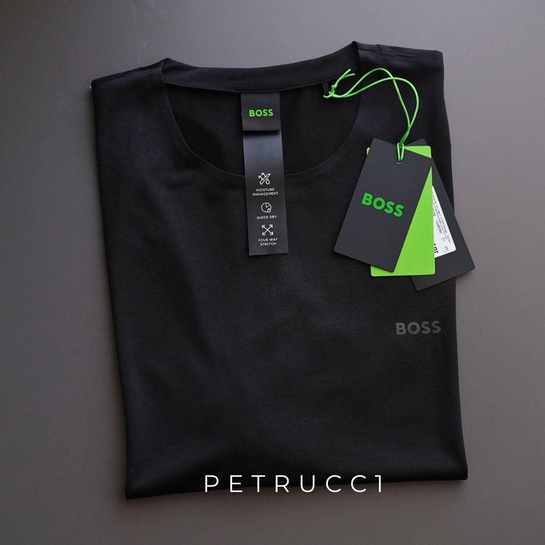 BOSS Quick-dry stretch-jersey T Shirt with decorative reflective artwork Tee Active 50525209