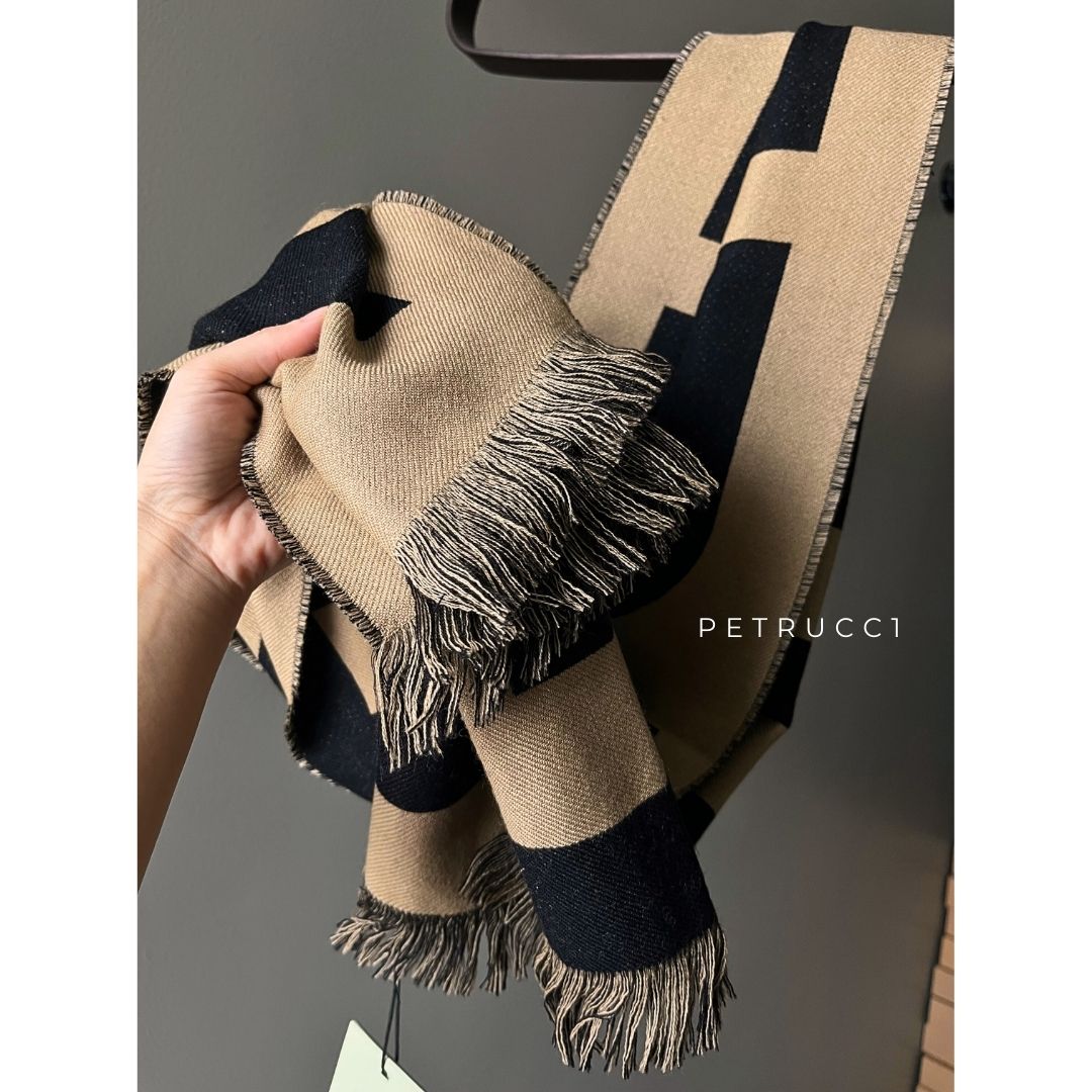 BURBERRY SCARF Muffler Wool Jacquard Winter 8035525