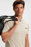 BOSS Active quick-dry polo shirt with gradient monogram jacquard Style Philix TOC JQ 50538106