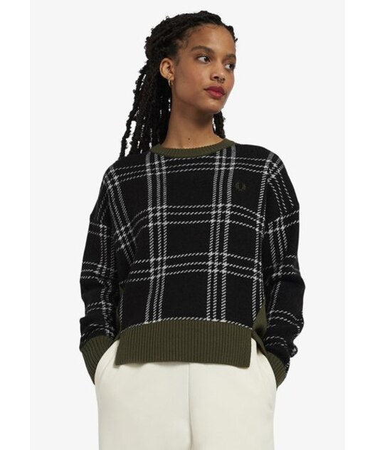 Fred Perry Tartan Panel Jumper Women K4108/102