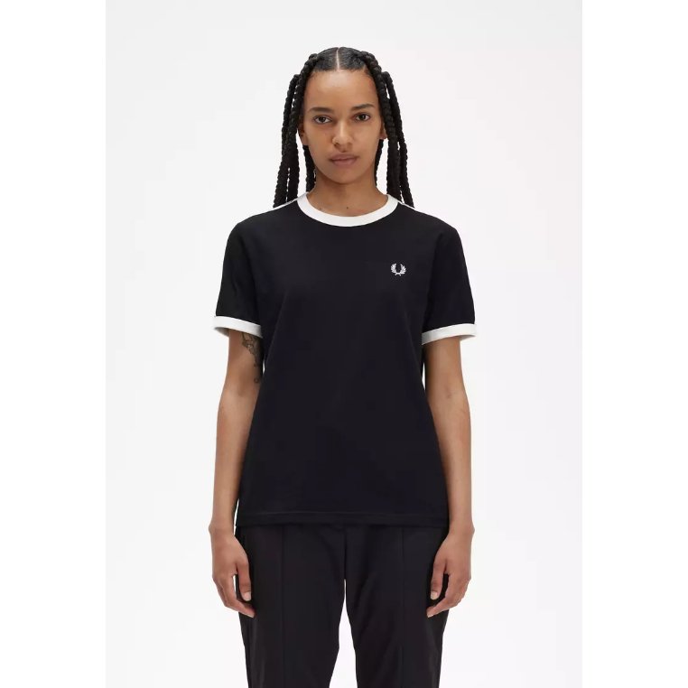 Fred Perry ringer tape T SHIRT KAOS wanita women G4620/184