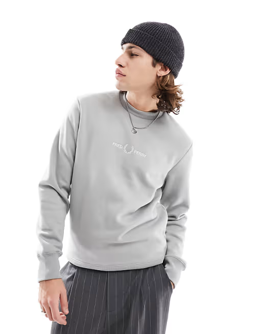 Fred Perry Embroidered Sweatshirt Sweater M4727/181