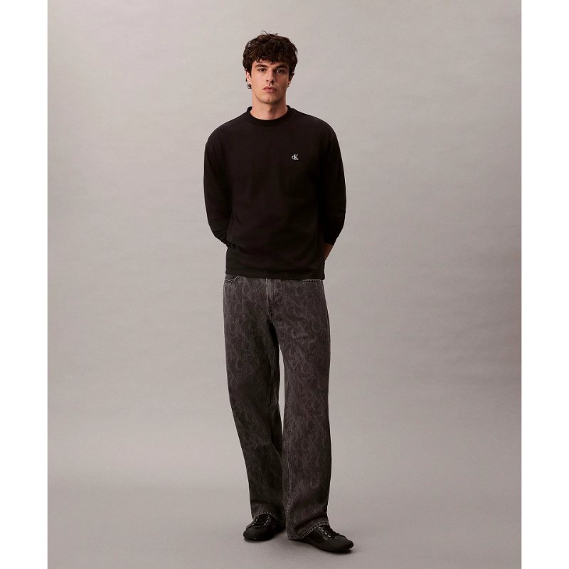 Calvin Klein T shirt kaos lengan panjang long sleeve cowo pria 4RD871G