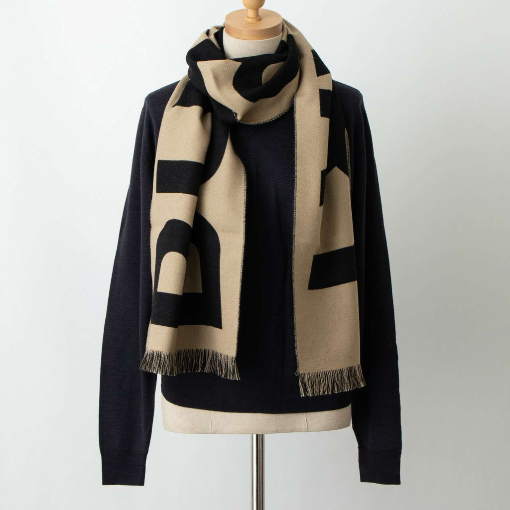 BURBERRY SCARF Muffler Wool Jacquard Winter 8035525
