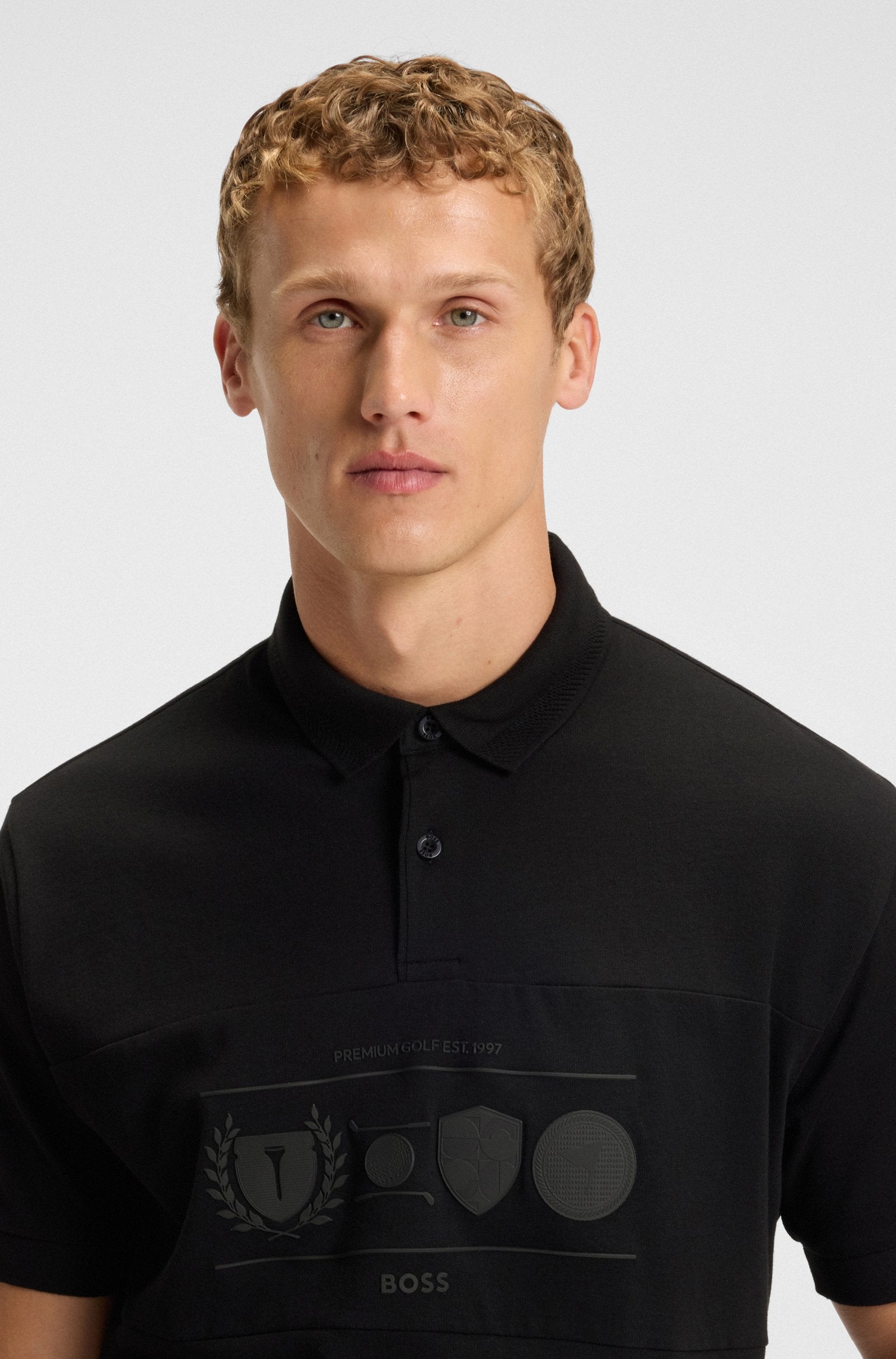 BOSS Relaxed-fit polo shirt in cotton with golf artwork Percy Heritage 50538111