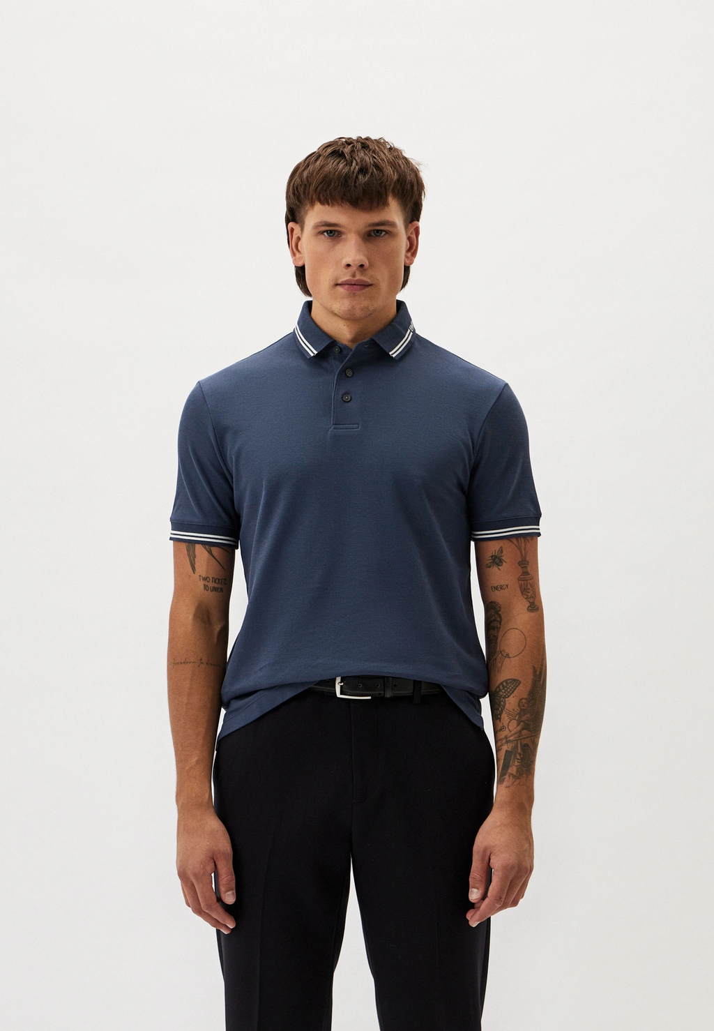 EMPORIO ARMANI EA7 Stripe Collar Polo Shirt  6D1F95