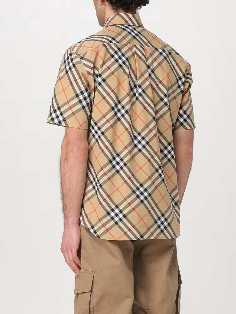 BURBERRY Beige Checked Short Sleeve Shirt 8087637
