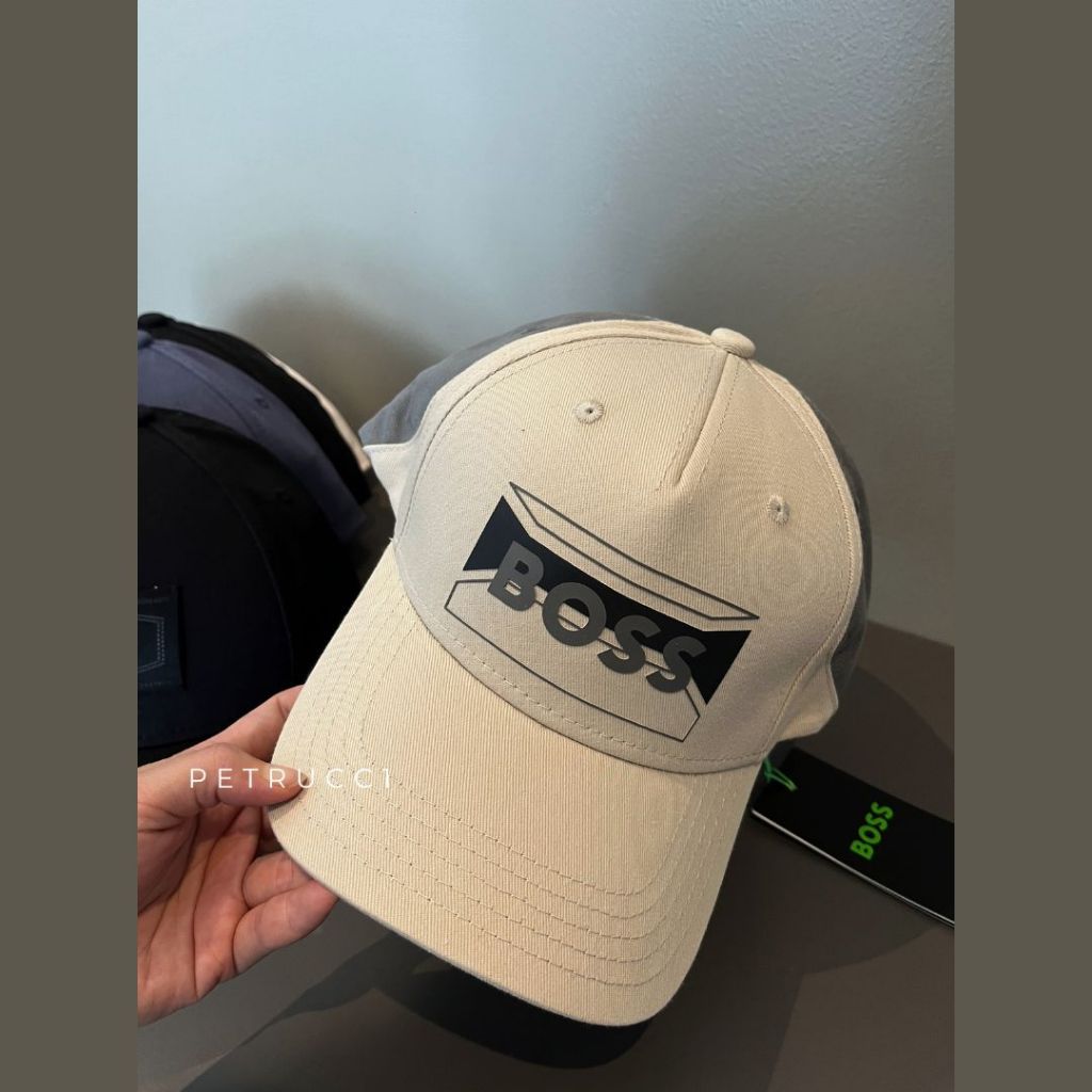 BOSS Cotton-twill cap with contrasting seasonal logo 50505837