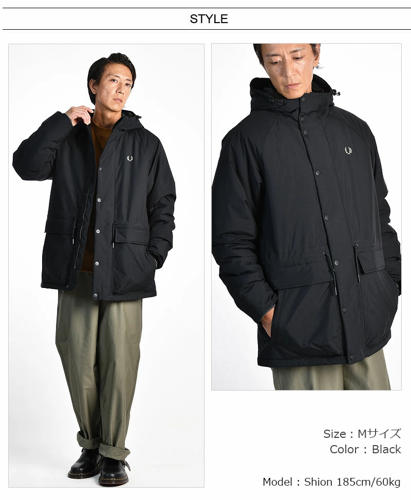 Fred Perry Padded Zip Through Parka Jacket J6516/102