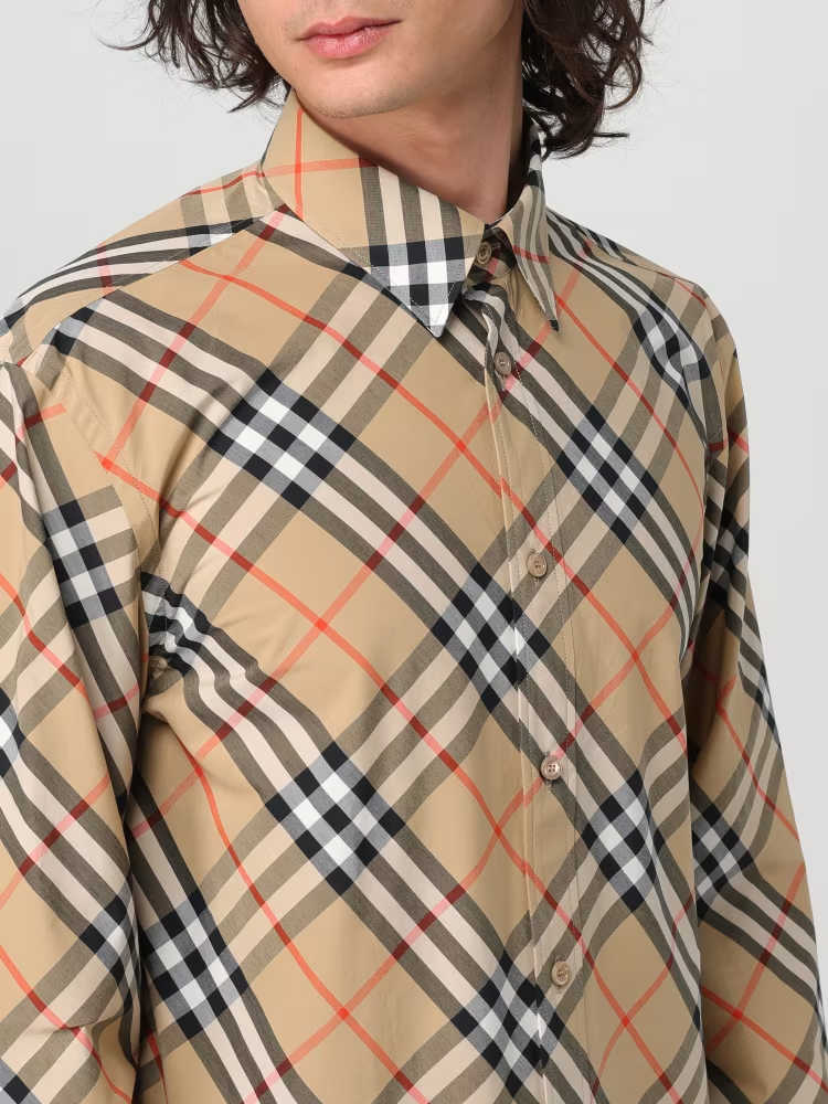 BURBERRY Beige Plaid Shirt 8087634