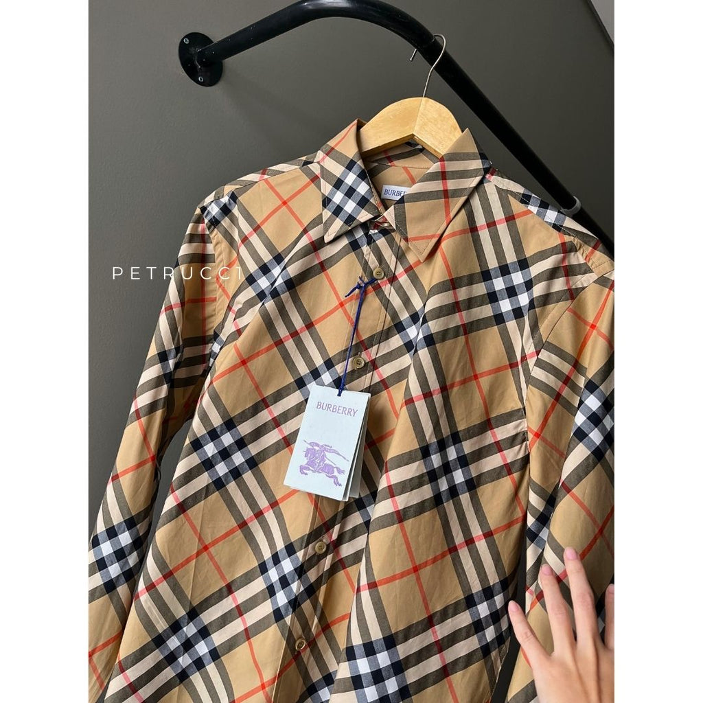 BURBERRY Beige Plaid Shirt 8087634