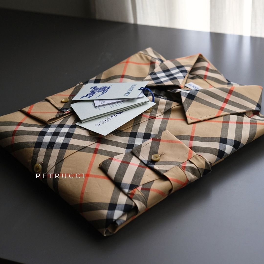 BURBERRY Beige Plaid Shirt 8087634