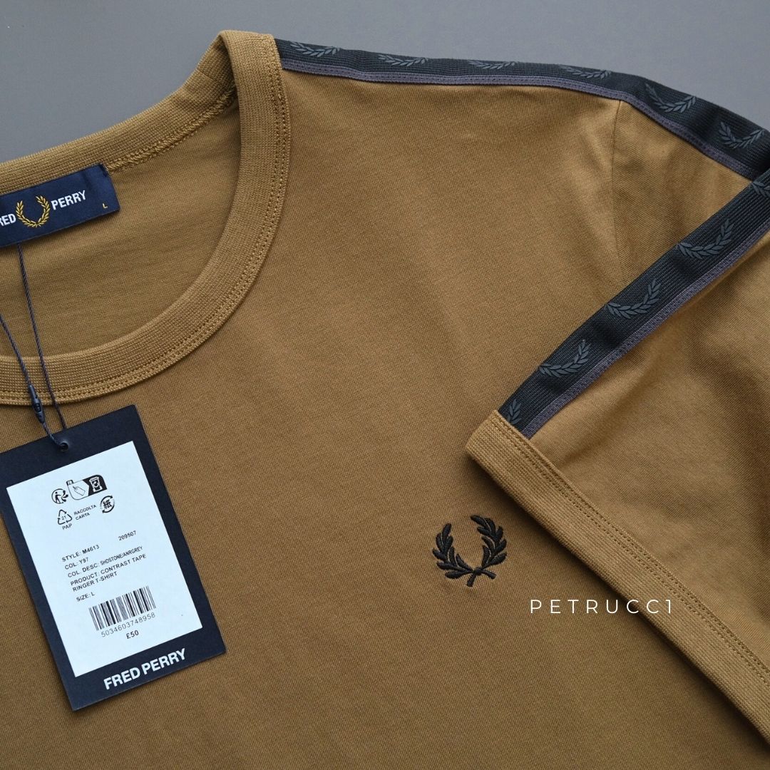 Fred Perry Contrast Tape Ringer T-Shirt Kaos M4613/Y97
