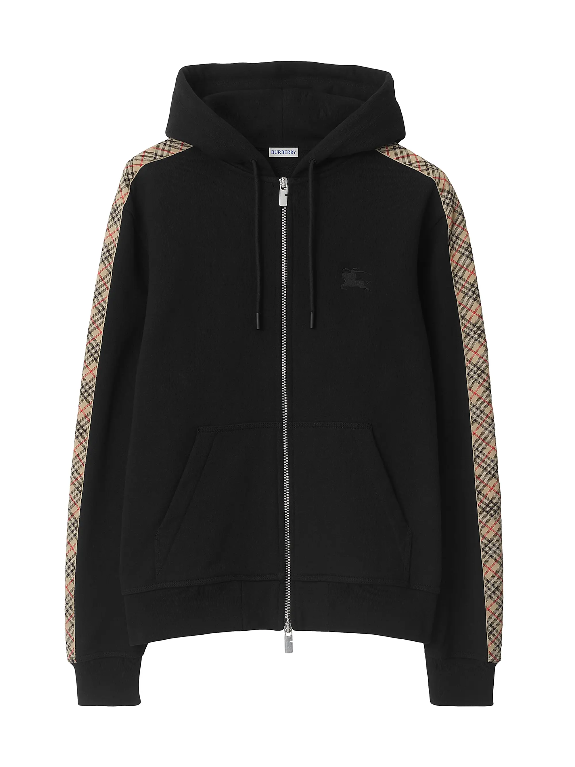 BURBERRY Check Trim Cotton Zip Hoodie 8110790