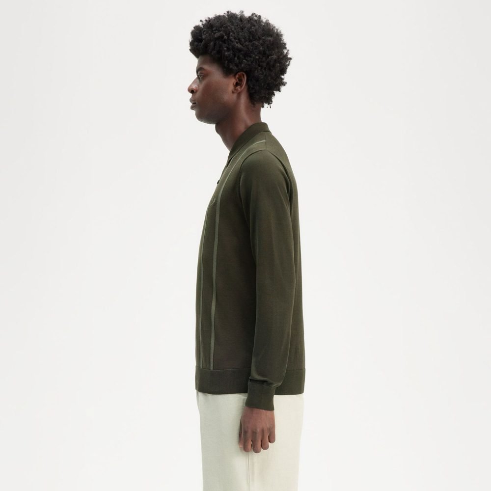 Fred Perry Knit Long Sleeve Polo Shirt Cowo Pria K6537/408