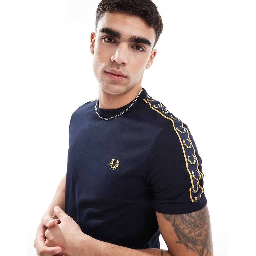 Fred Perry Contrast Tape Ringer T-Shirt Kaos M4613/W75