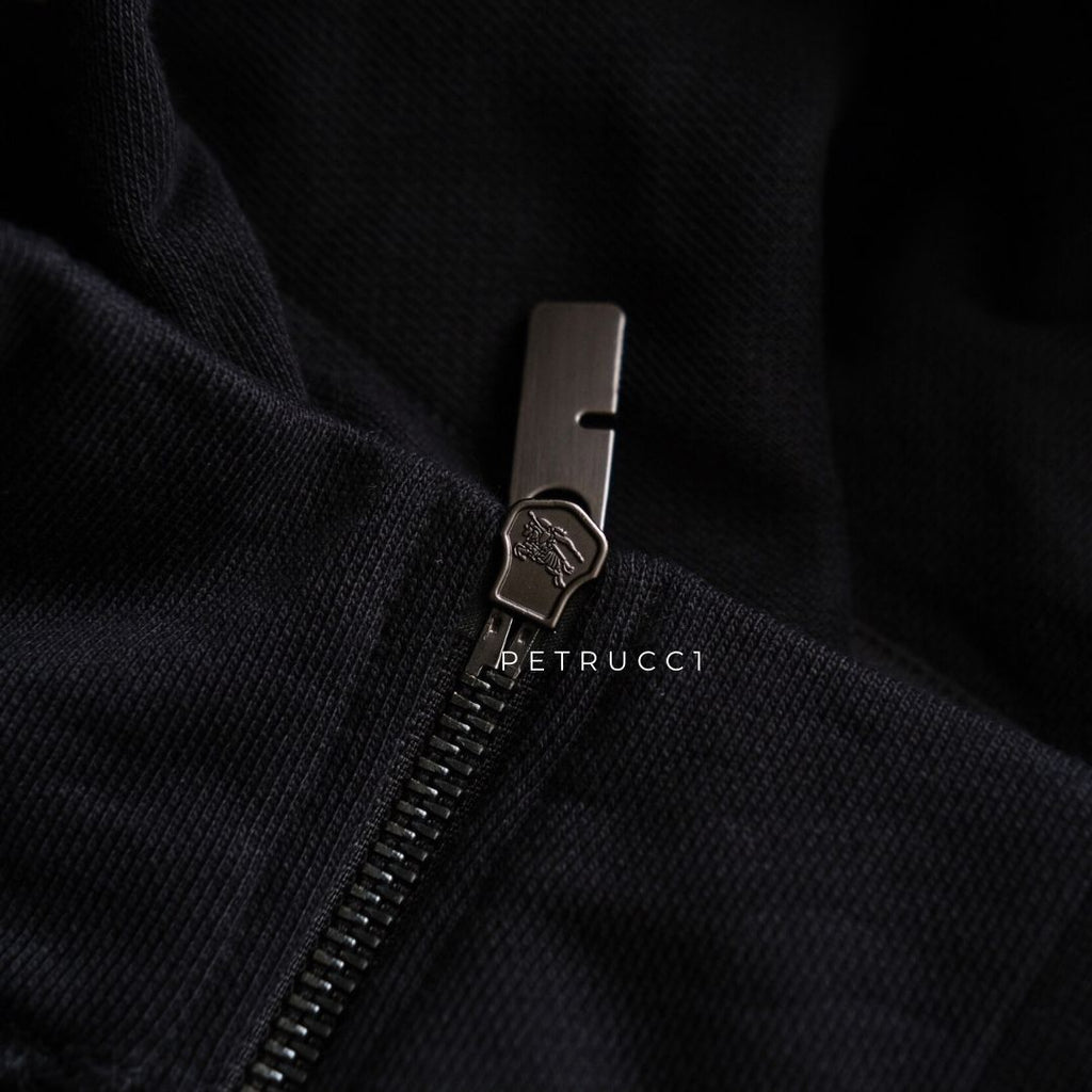 BURBERRY Check Trim Cotton Zip Hoodie 8110790