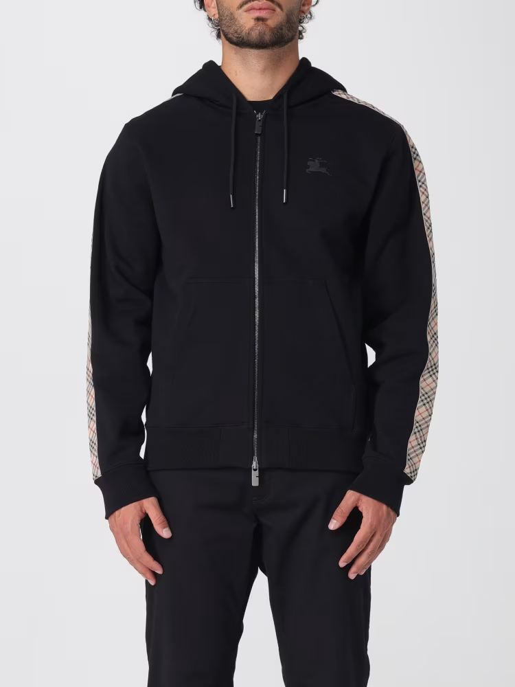 BURBERRY Check Trim Cotton Zip Hoodie 8110790