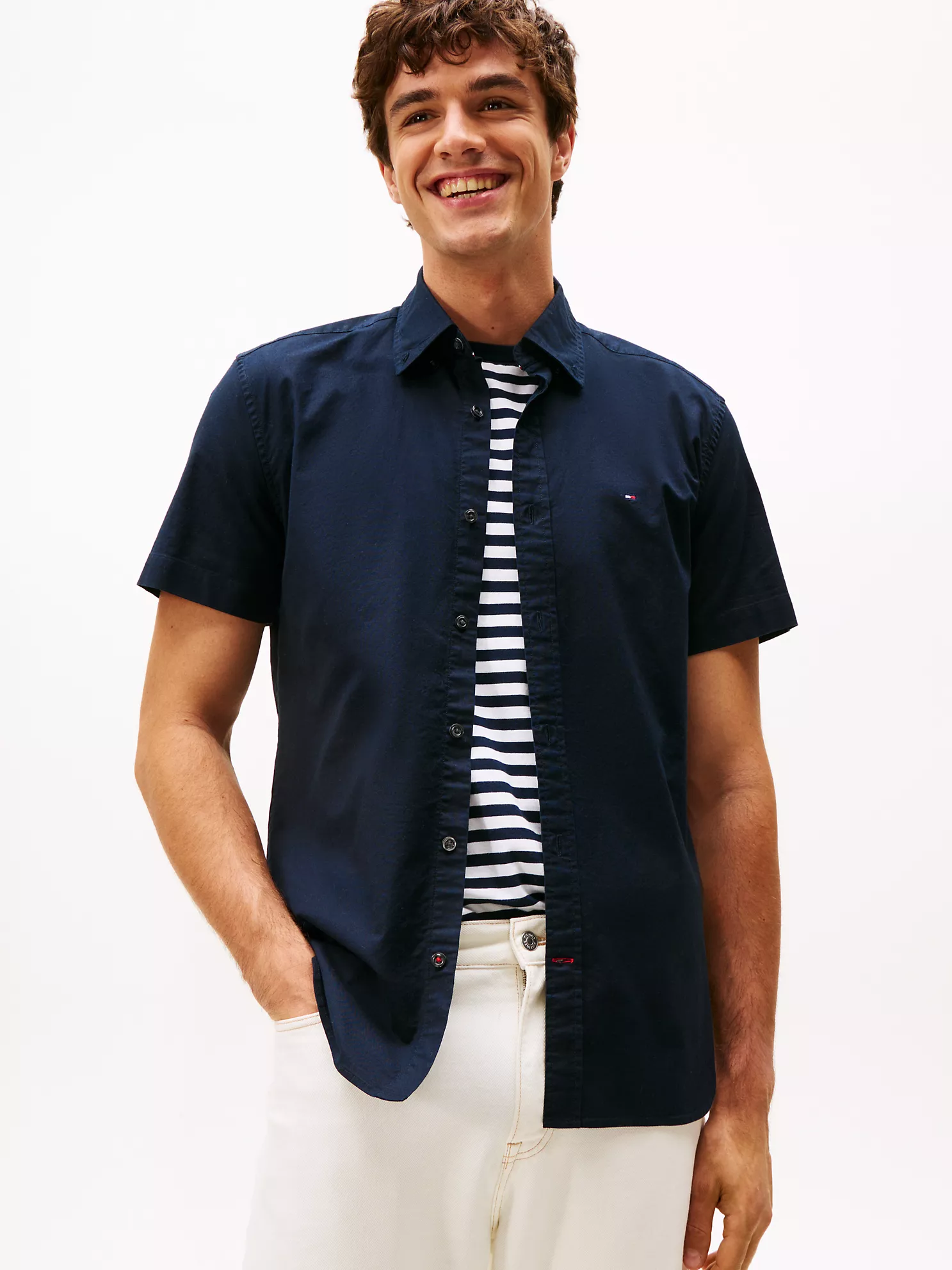 TOMMY HILFIGER Regular Fit Solid Stretch Shirt 78J3903