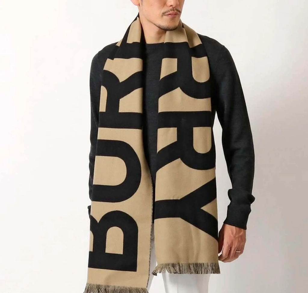BURBERRY SCARF Muffler Wool Jacquard Winter 8035525