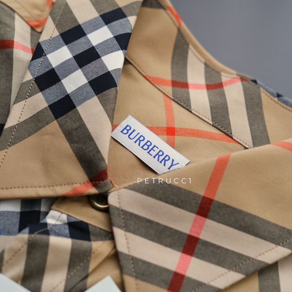 BURBERRY Beige Checked Short Sleeve Shirt 8087637