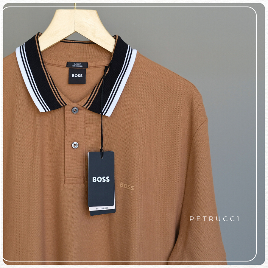 BOSS POLO SHIRT WITH STRIPED COLLAR  PHILLIPSON 118 50495709