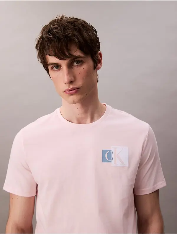 CALVIN KLEIN Contrast Box Logo Graphic Classic T Shirt  4RB858G-2NT