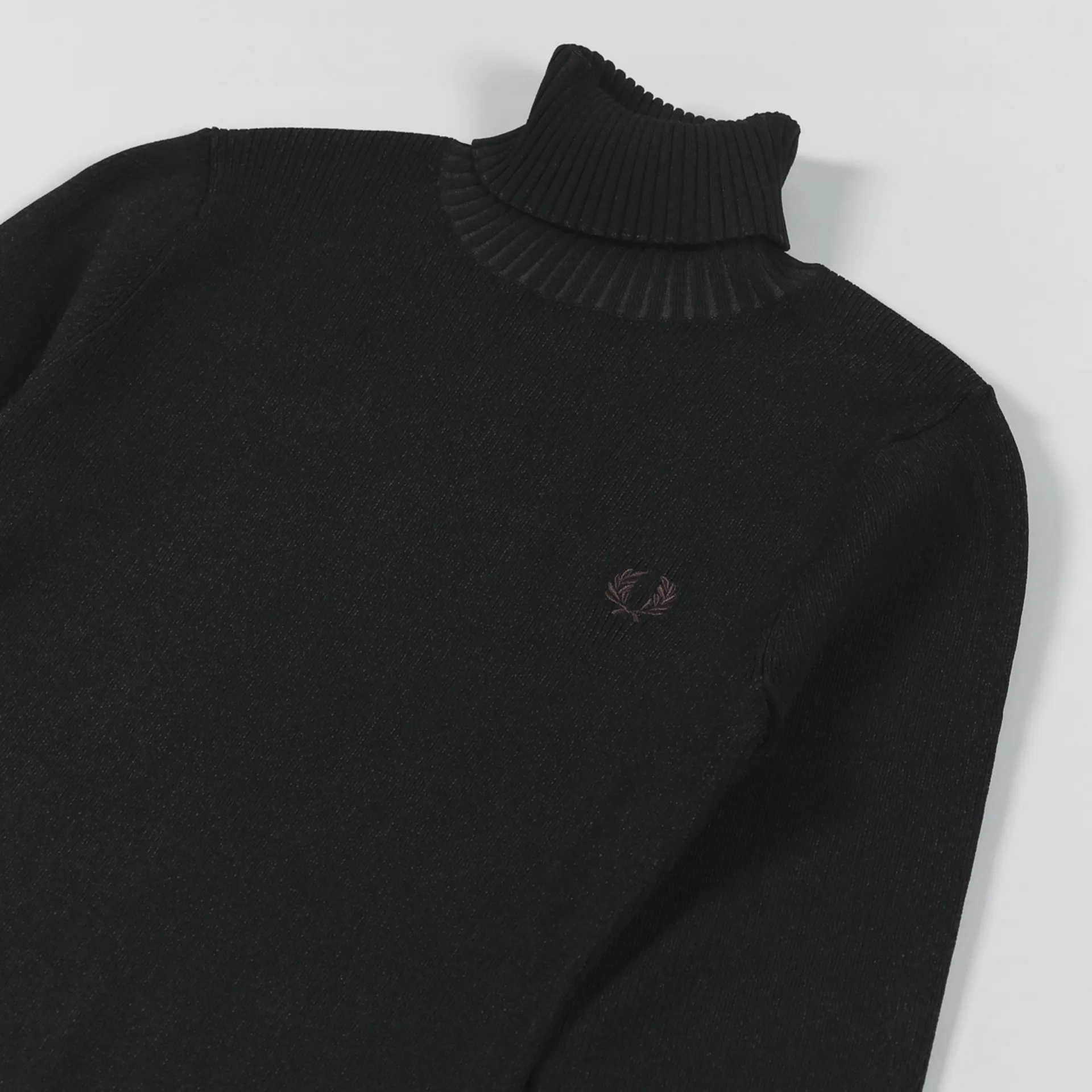 Fred Perry Womens Roll Neck Ribbed Jumper Black Women K4116/102