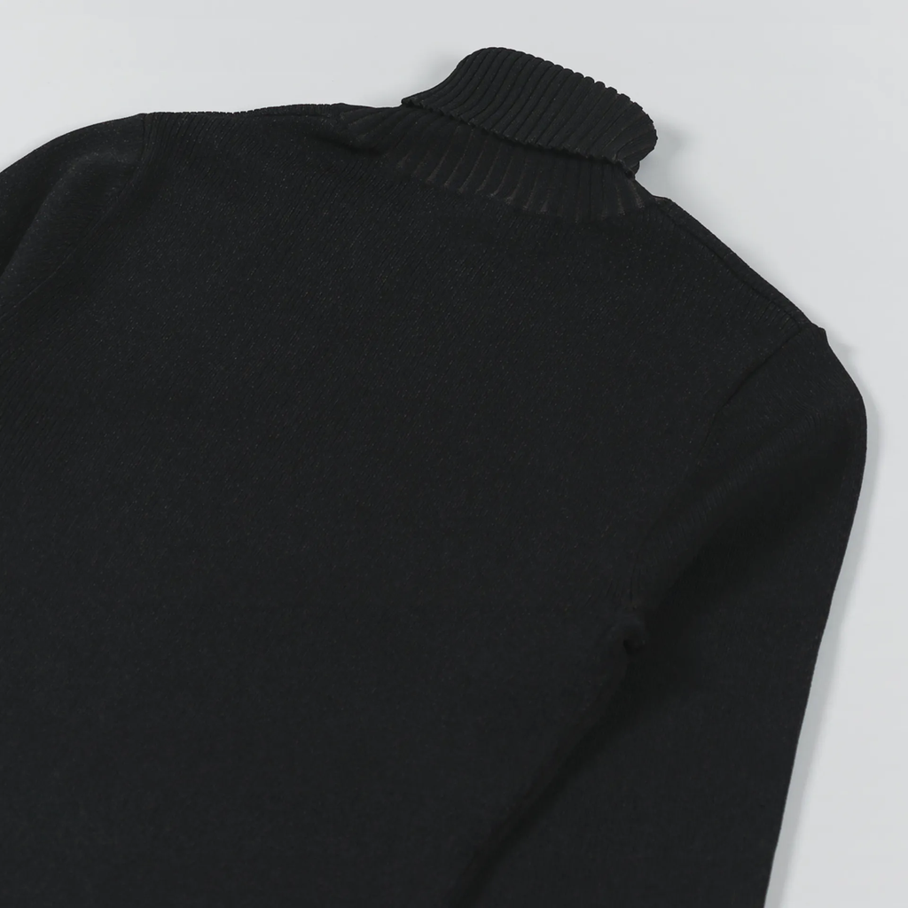 Fred Perry Womens Roll Neck Ribbed Jumper Black Women K4116/102