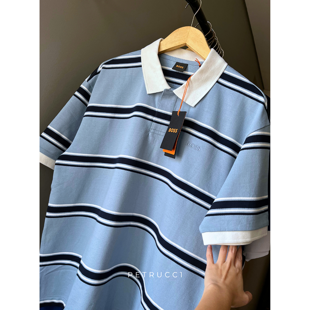 BOSS Polo Shirt Kaos cotton Cowo Pria 50574239