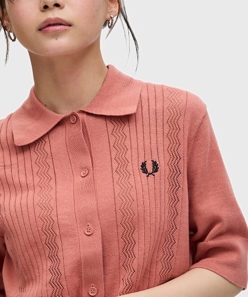 Fred Perry POINTELLE DETAIL KNITTED SHIRT Women K9133/X90