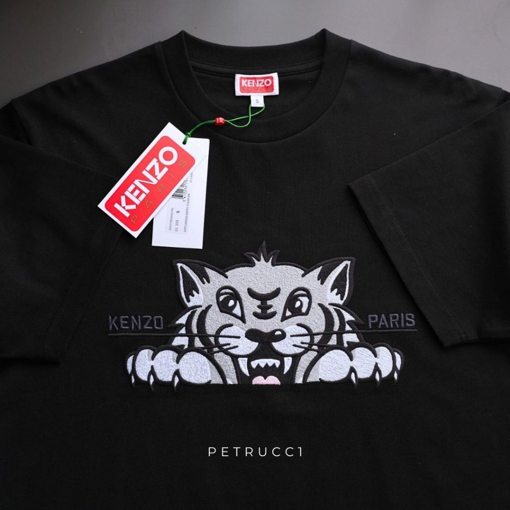 KENZO Happy Tiger Embroidered Oversized T Shirt 5TS5264SI