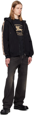 BURBERRY Check Trim Cotton Zip Hoodie 8110790