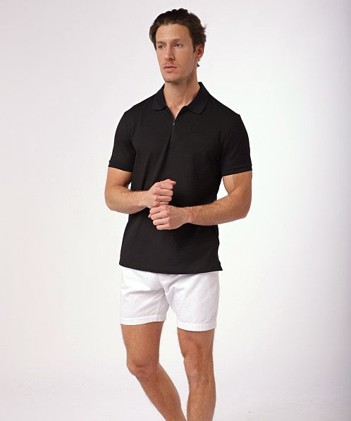 CALVIN KLEIN Tech Pique Zip Polo Shirt