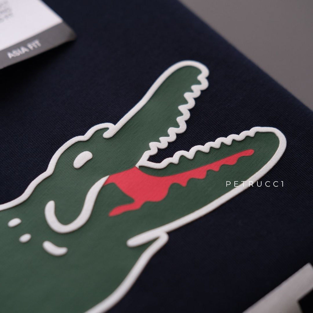 LACOSTE Signature Print Cotton Jersey T Shirt  TH6396