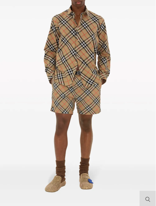 BURBERRY Beige Plaid Shirt 8087634