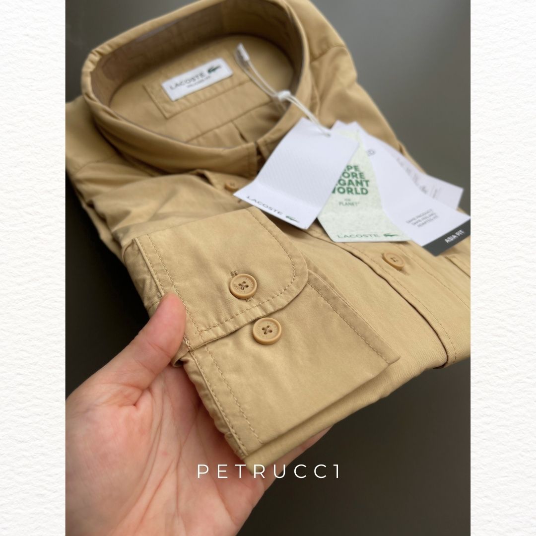 LACOSTE Relaxed Fit Washed Effect Poplin Shirt CH0898